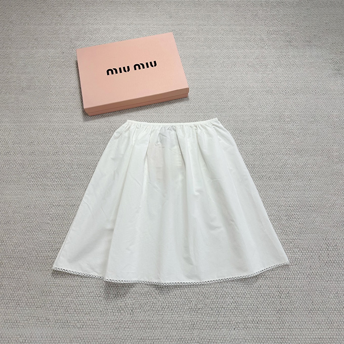 9A+ quality miu miu cotton-blend shirt and skirt set